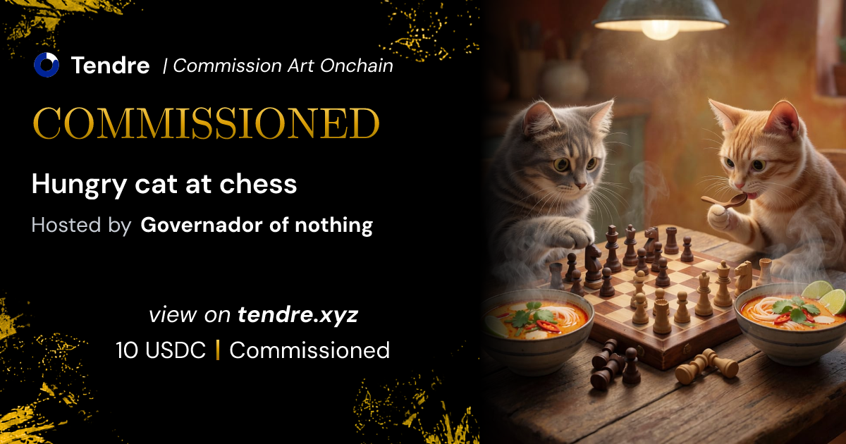 Hungry cat at chess — Tendre